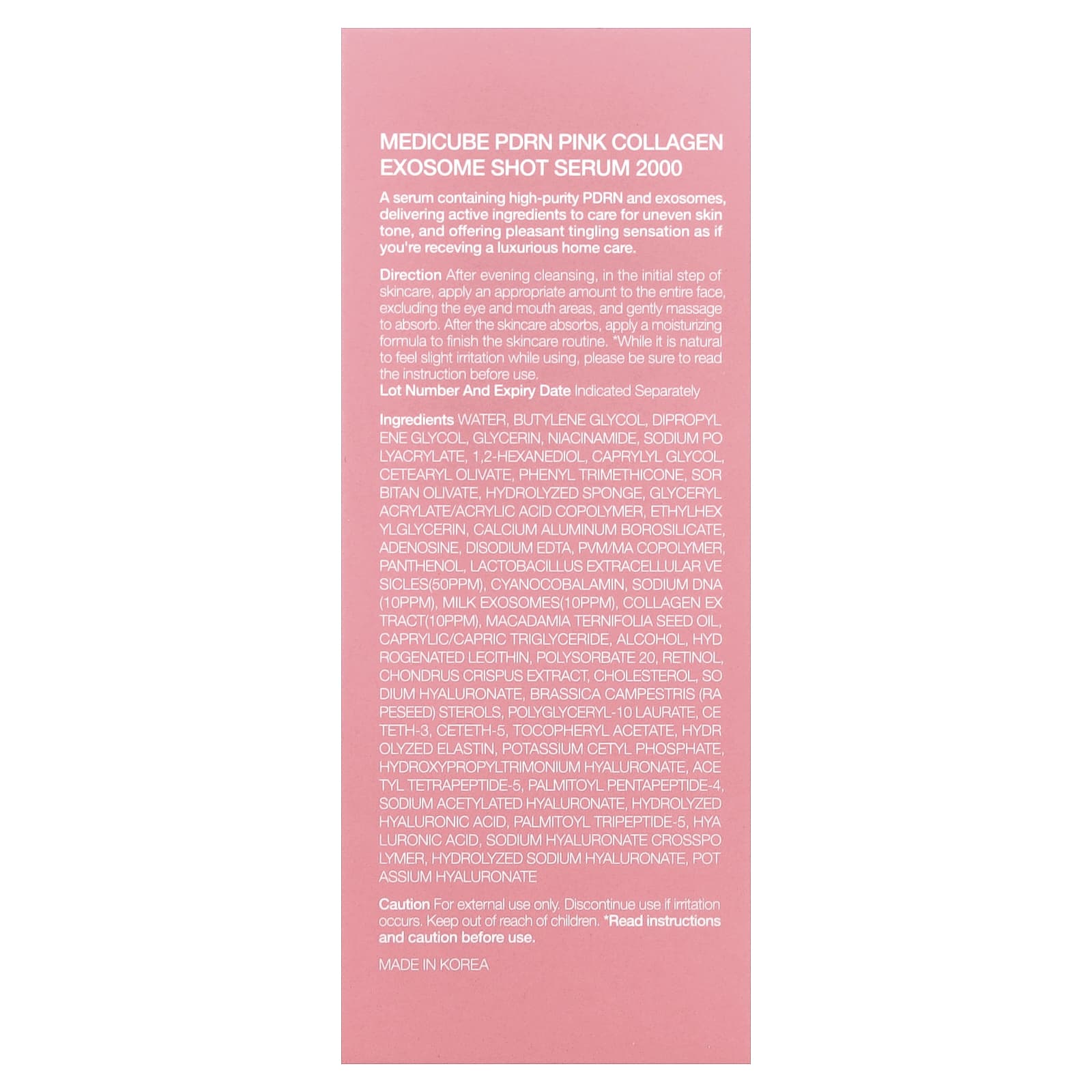 Medicube PDRN Pink Collagen Exosome Shot 2000 Sérum Facial 30ml